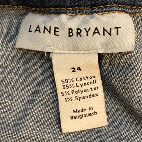 Lane Bryant Dark Wash Denim Jacket Women Plus Size 24 - Picture 5 of 6